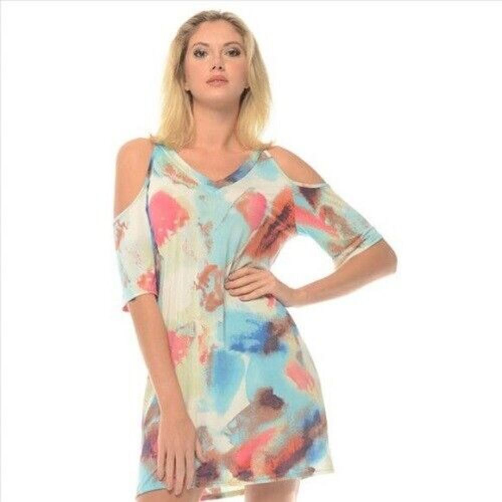 Shoreline Cold Shoulder V-Neck dress color Grey Size S/M
